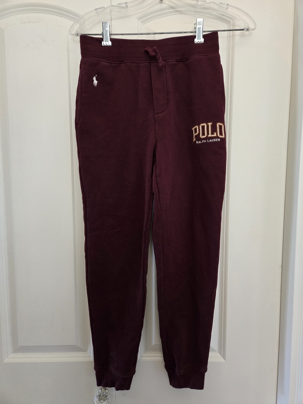 Polo by Ralph Lauren Kids Burgundy Sweat Joggers with Embroidered Logo